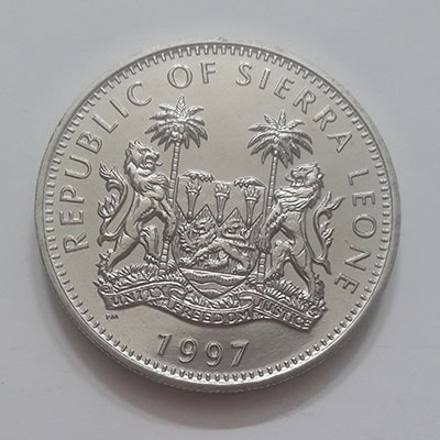 Unrepeatable large-size collectible coin of the country of Sierra Leone commemorating the 50th anniversary of the wedding of Queen Elizabeth II and Prince Philip /monogram/ ryyryr