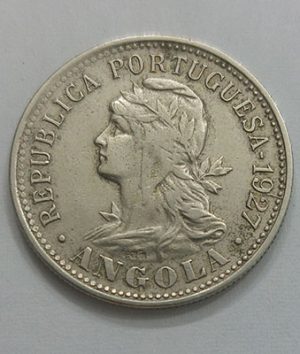 A special and unrepeatable collectible foreign coin of Angola, a Portuguese colony in 1927, unique and never seen in Iran.