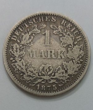 Rare German one mark silver coin, special price, 1875 665