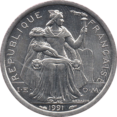 Rare collectible coin of Caledonia, unit 1, 2015 767