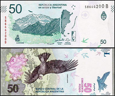 Foreign banknote of Argentina, unit 50 hjjh
