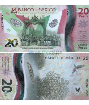 Foreign polymer banknote of Mexico, bank quality trtr