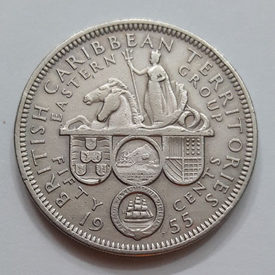 A special collector's foreign coin of the Eastern Caribbean of the British colony of 1955 rtrt