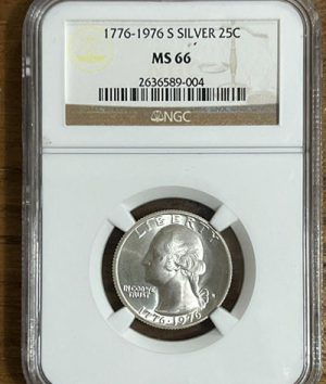 Very rare graded US quarter coin of 1976 unique in Iran * 454