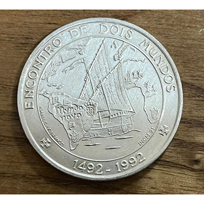 Portugal commemorative silver coin of 1994, weight 28 grams, diameter 40 mm 445
