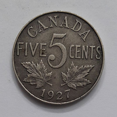 Very beautiful and rare 5-cent Canada King George V coin rr5